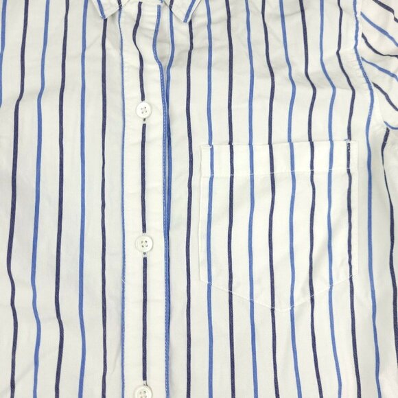 Madewell Women Blue/White Striped Long Sleeve Regular Fit Button Down Shirt XS - Picture 5 of 9
